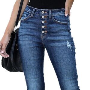 KANCAN High Rise Ankle Skinny Jeans Women's Blue Denim Jeans